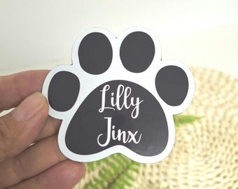 Custom Pet Flex magnet, Personalized Paw Magnet, Pet Home Decor, Pet Name Magnet, Pet Fridge Decor, Pet Lovers Gift, Gift for Dog Cat Lovers