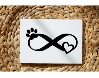 Infinity Paw Print Love Pet Decal Stickers – 3 Pack (White, 3", 4", 6") – Vinyl, No Background, For Car, Laptop, Window - View #3