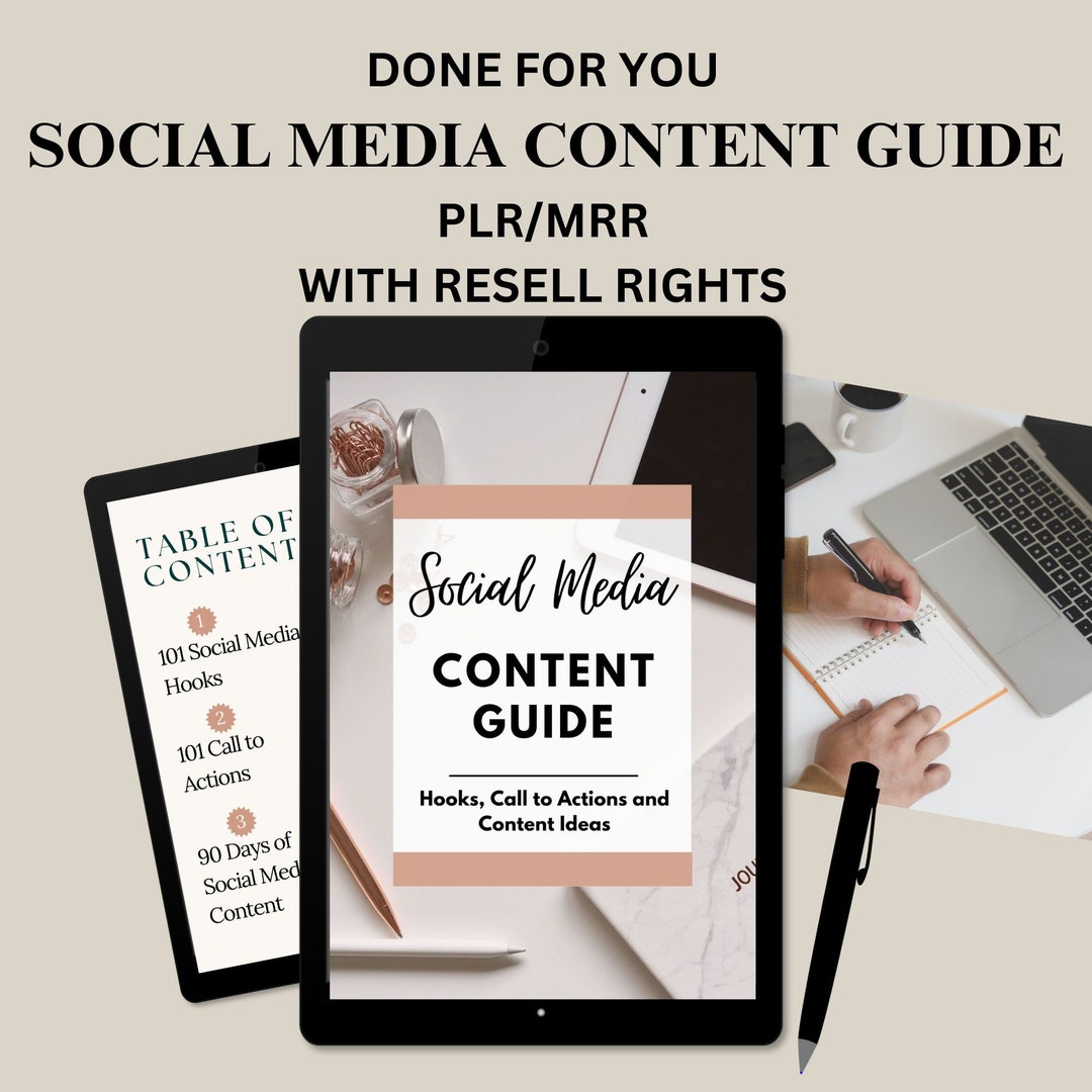 Social Media Content Guide W/ Master Resell Rights (MRR) and Private ...