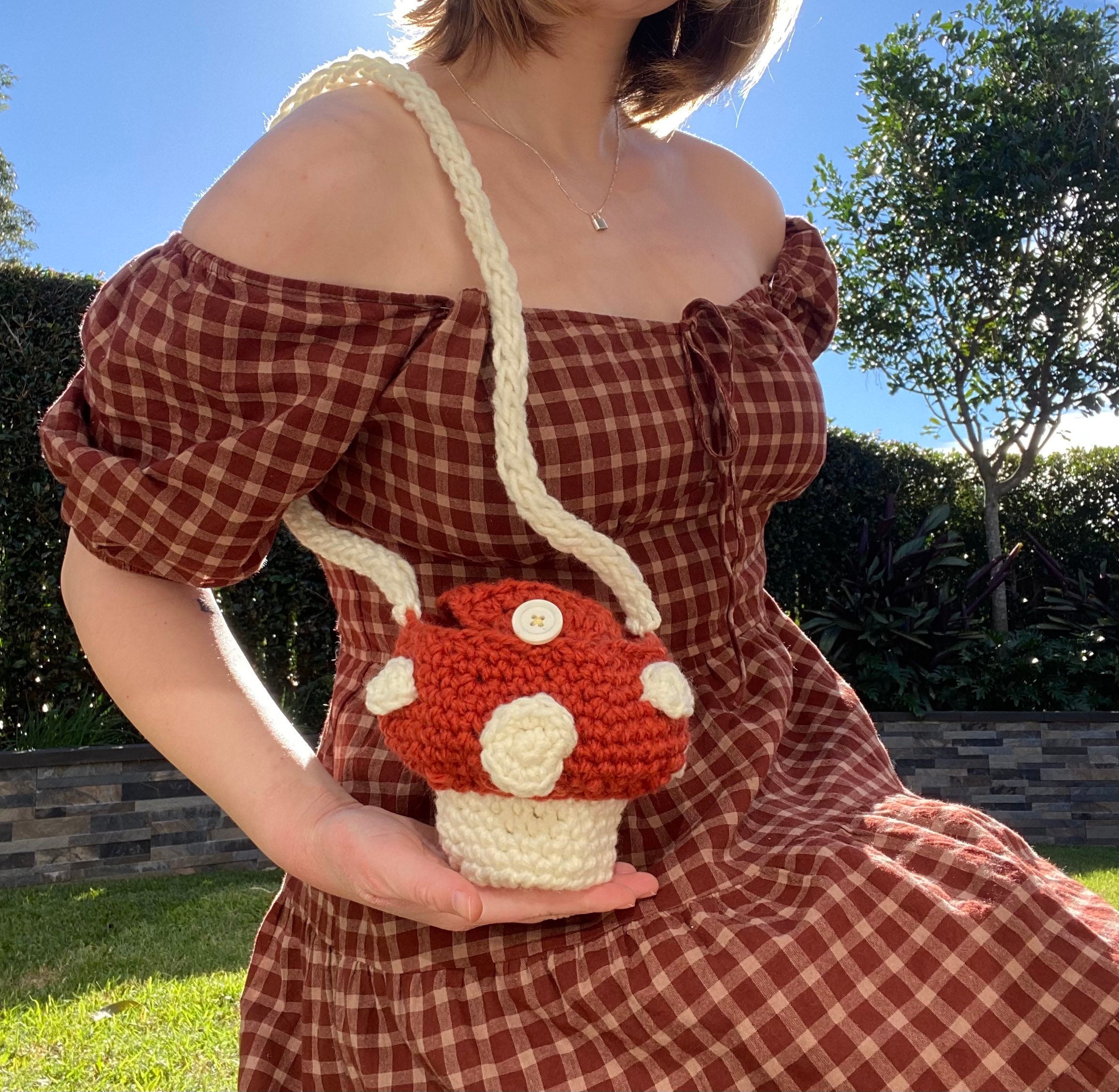 Crochet Mushroom Bag or Backpack Cottagecore Fairycore Mushy Etsy