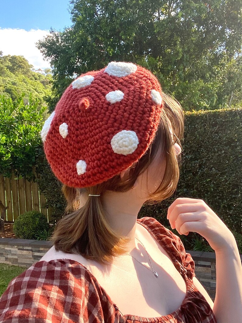 Crochet Mushroom Beret Cottagecore Fairycore Hat Etsy