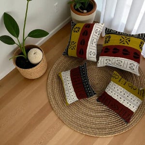 Mudcloth Throw Pillow Cover: Handmade Cotton, 20x20 16x16 image 2