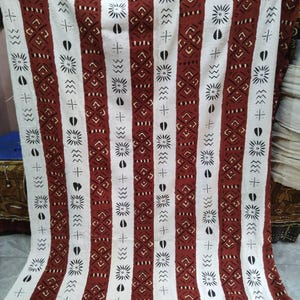Extra Large Malian Bogolan/Mudcloth African Fabrics Brown Bogolan  218x156 cm  or 85in x 61in Bogolan Bedspread or Sofa Cover