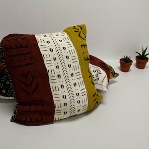 Mudcloth Throw Pillow Cover: Handmade Cotton, 20x20 16x16 image 1