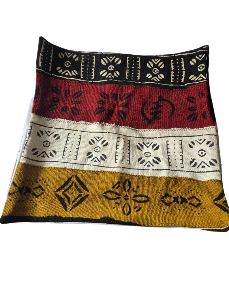 Mudcloth Throw Pillow Cover: Handmade Cotton, 20x20 16x16 image 10