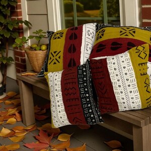 Mudcloth Throw Pillow Cover: Handmade Cotton, 20x20 16x16 image 4
