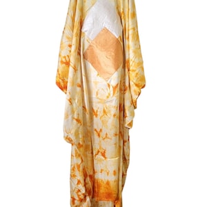 AYA  Kokodunda Hand-Dyed Boubou Kaftan Dress | African Boho Maxi Dress | Traditional West African Attire | Loose Fit | One Size Fits Most