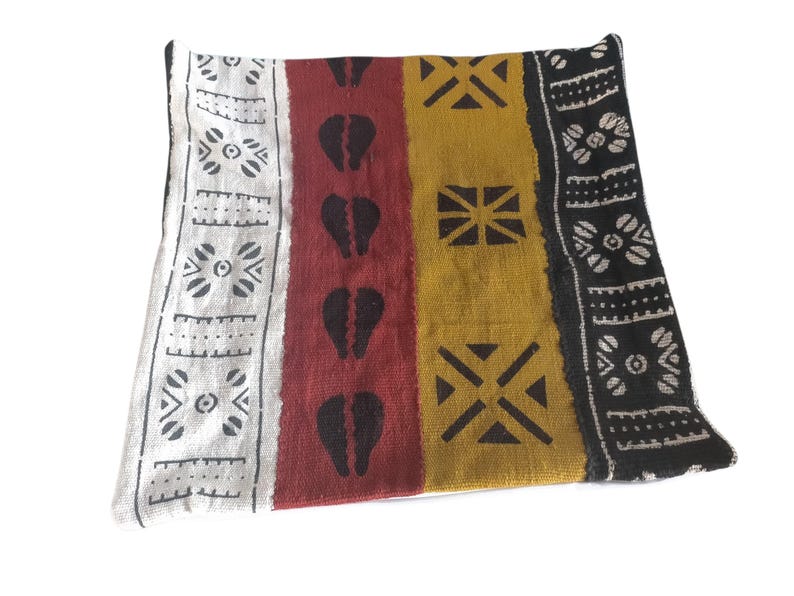 Mudcloth Throw Pillow Cover: Handmade Cotton, 20x20 16x16 20x20