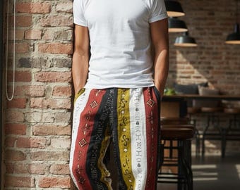 Handmade Mudcloth Pants: African Print Cotton Trousers, Unisex Heritage Style