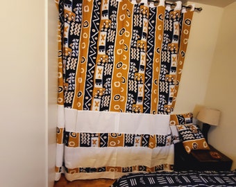 Ensemble de rideaux multicolores à imprimé africain