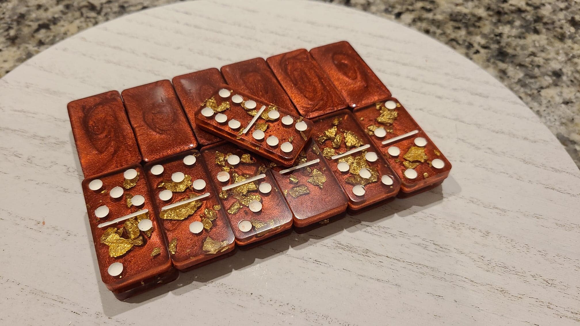 Resin Dominos Set Epoxy Dominos Set Gold Flakes Etsy