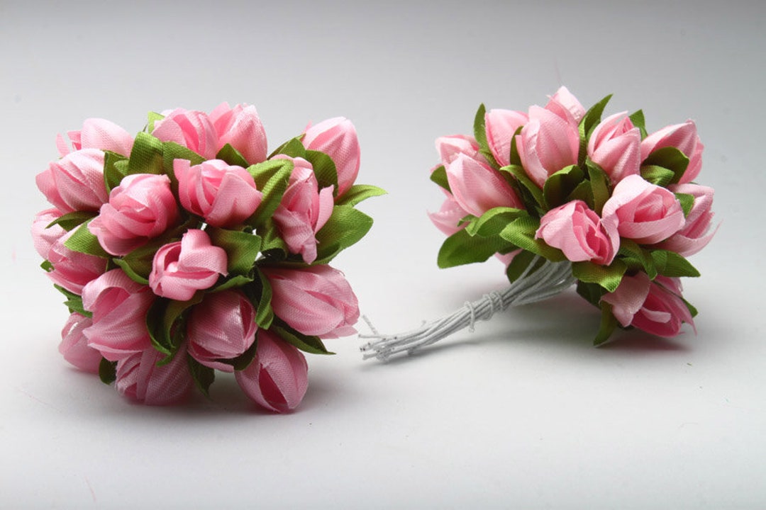 Bunch of 10 Mini Silk Bud Stem, Mini Silk Flower Stem Decor,bridal Hair
