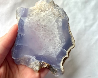 Raw Blue Lace Agate Slice 4.8oz Blue Lace Agate slab