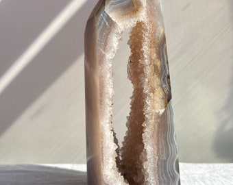 Gorgeous Druzy Agate Tower with Huge Portal | Large