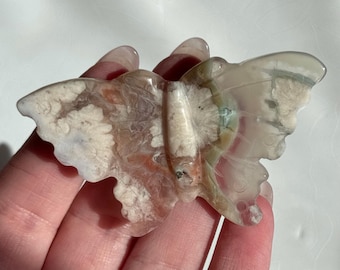 Beautiful Flower Agate Butterfly Carving | Flower Agate Carving