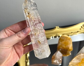 Quartz with Hematoid Inclusions Tower | Golden Healer in Quartz Obelisk