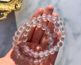RARE Lavender Moon Quartz 8mm Bracelets from Brazil