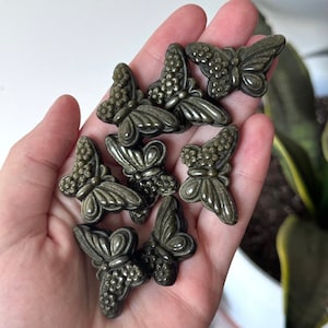 Gold Sheen Obsidian Small Butterfly Carvings