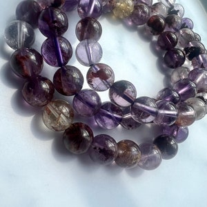 Garden Quartz Bracelet Lodolite Bracelet Phantom Quartz Bracelet Handmade Gemstone Bracelet Healing Crystal Bracelet Quartz Jewelry