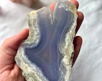 Raw Blue Lace Agate Slice 5.2oz Blue Lace Agate slab
