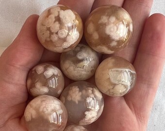 Mini bloemagaatbollen - kristallen bol bloemenagaat snijwerk