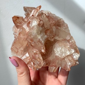 Beautiful AAA Pink Lithium Lemurian Quartz Cluster from Brazil | High Quality Lithium Quartz Cluster