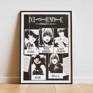 Death Note Anime Poster - Manga Wand Kunst Druck - Anime Zimmer Dekor Geschenk - Japanischer Stil Digitaler Download