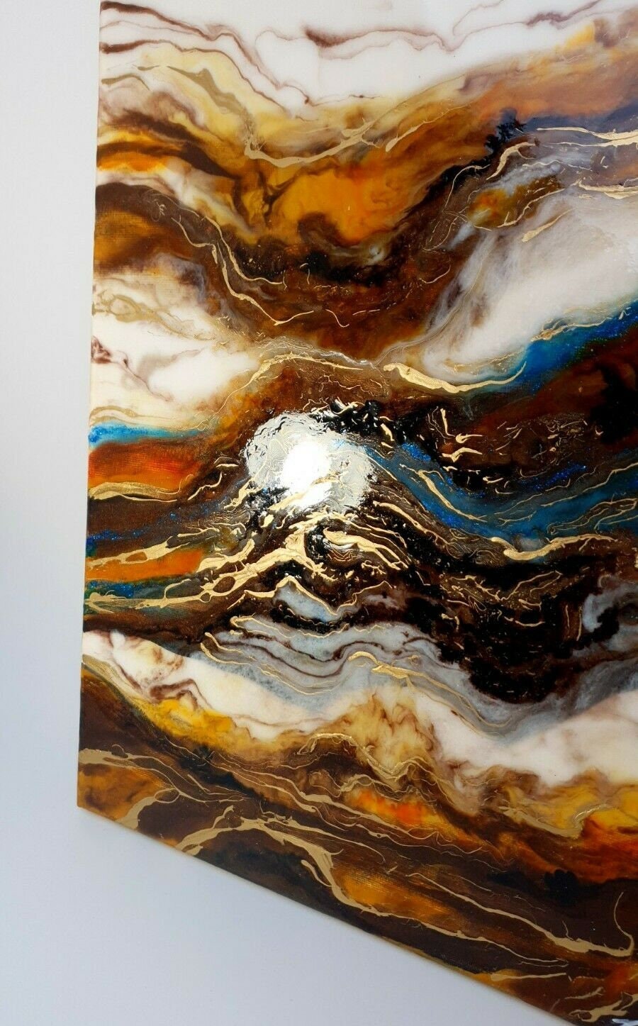 Handmade epoxy resin artwork painting canvas marble patterned Etsy