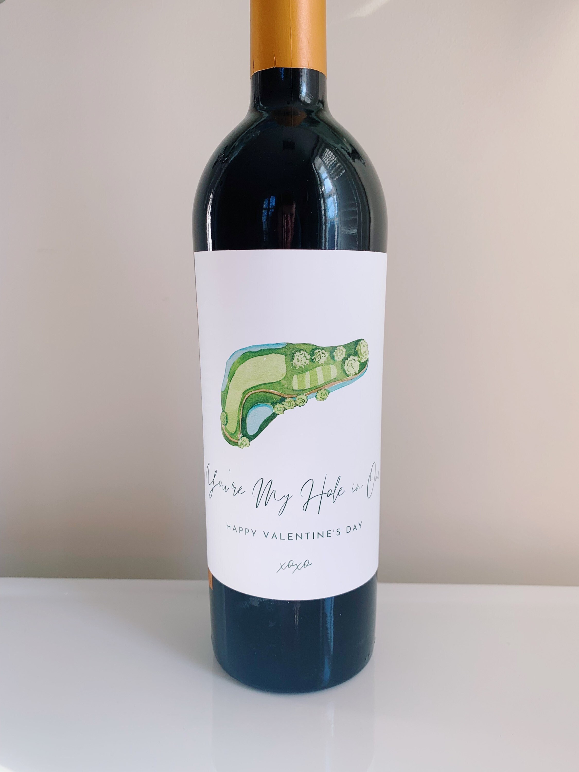 You're My Hole in One Matte Vinyl Wine Label | Valentine’s Day Gift | Husband/Dad/Boyfriend Golf Birthday Gift | Custom Golf Lover Gift