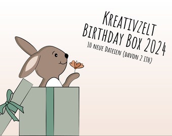 Stickdatei Set Vorbestellung Birthday Box 2024 Doodle + ITH ab 10x10