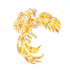Collectors Phoenix, handmade wooden Phoenix with cutouts