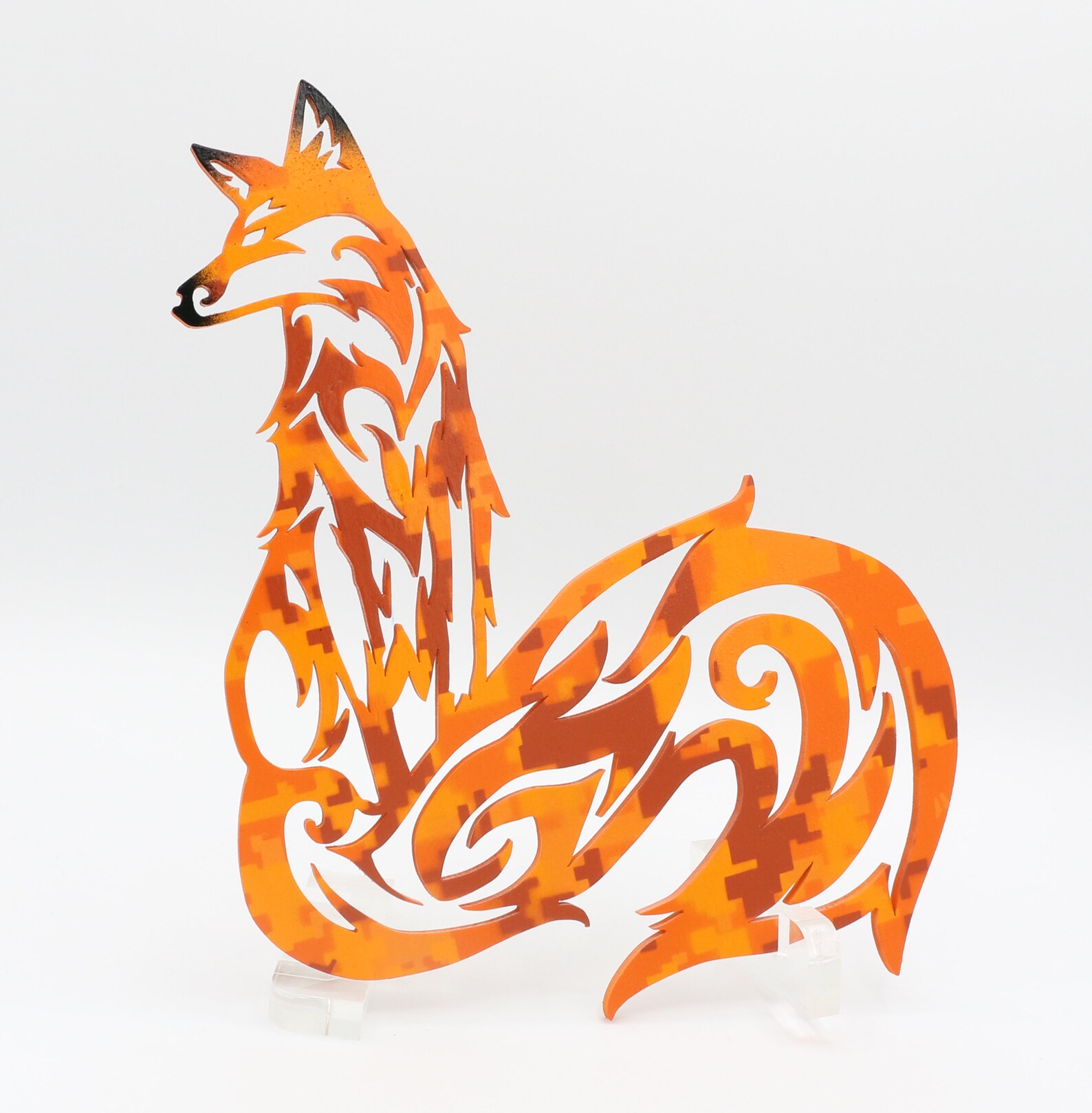 Wooden Painted Fox Wall Decor Orange Black and White Fox Fox Etsy