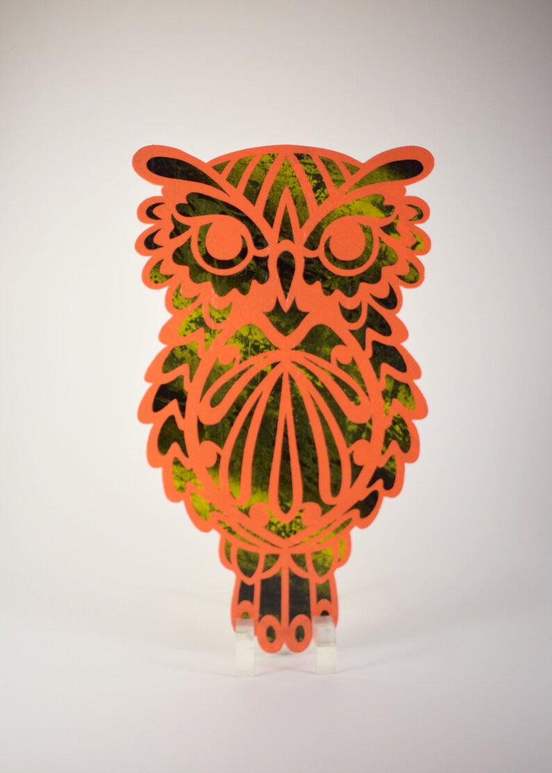 Rainbow Wood Owl Hanging Colorful Owl Wood Owl Wall Decor Etsy