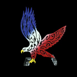 Collectible Eagle, Wooden Eagle with cutouts, hand painted Eagle decor, Eagle gift