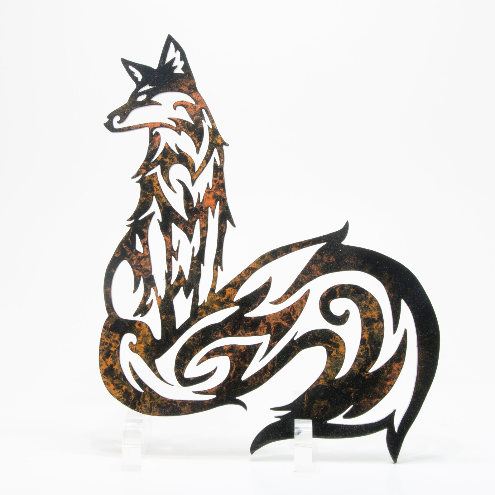 Wooden Painted Fox Wall Decor Orange Black and White Fox Fox Etsy