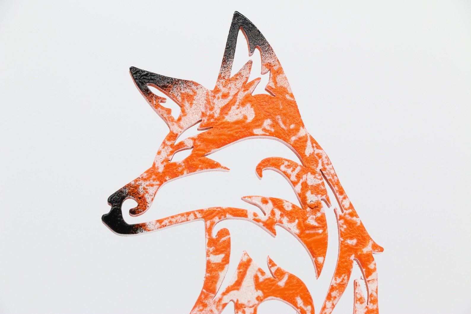 Wooden Painted Fox Wall Decor Orange Black and White Fox Fox Etsy