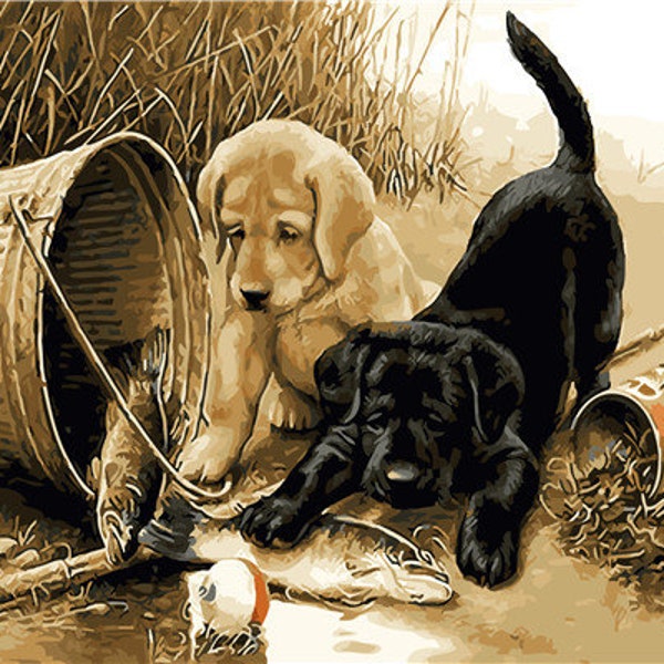 Paint by Number Dog Etsy