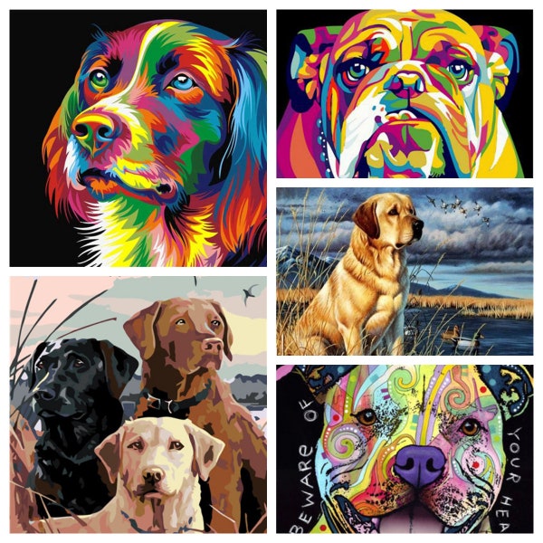 Paint by Number Dog Etsy