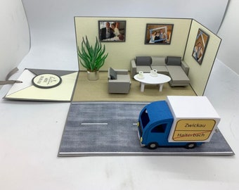 Explosion box XL moving/moving in, special, personalized gifts, original voucher packaging, money packaging, housewarming party