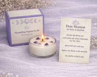 Amethyst Ritual Candle in Gift Box – Inner Peace & Clarity – Spiritual Gift Idea – Ritual Set