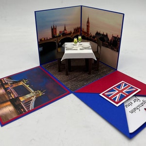 Explosionsbox England, London, personalisiertes Geburtstagsgeschenk, persönliche Gutscheinverpackung