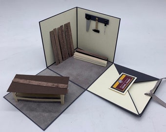 Carpintero caja explosión, carpintería, regalo de graduación, embalaje de dinero personalizado, vale de muebles originales