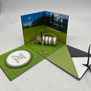 Explosionsbox Golf, originelle Geldverpackung für Golfspieler, Gutschein für Golfstunden oder Golfschläger/Golftasche