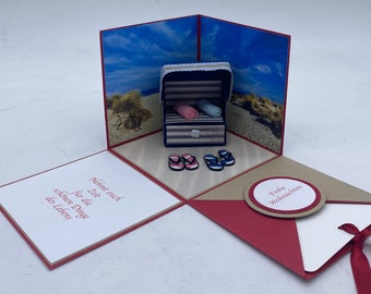 Caja explosiva del Mar del Norte, Mar Báltico, silla de playa, bono vacacional, costa, embalaje de bonos, regalos personalizados