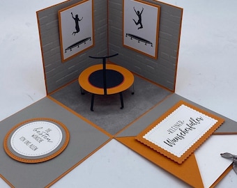 Caja explosiva para trampolín, vale para trampolín, envoltorio de dinero original, vale para trampolín fitness para Navidad, parque de trampolines