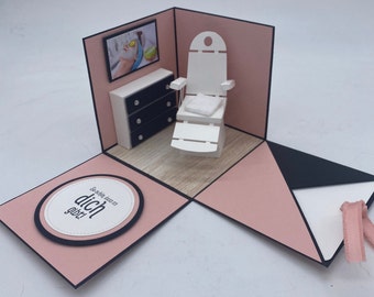 Explosion box gift certificate for facial treatment, anniversary celebration at a beauty salon, pedicure, Botox, physiotherapy, medical practice, special gift certificate packaging