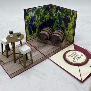 Explosionsbox als origineller Gutschein für eine Weinprobe, personalisiertes Weihnachtsgeschenk, Persönliche Geldverpackung