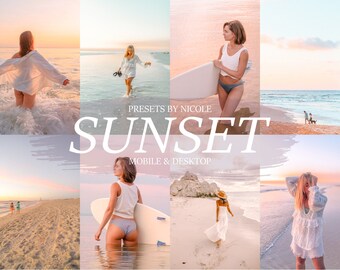 8 SUNSET Lightroom Mobile & Desktop Presets, Sunset Presets, Family Presets, Blogger Presets, Instagram Presets, Summer Presets, Vsco
