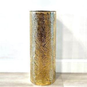 23.5 Inch Vintage Real Brass Umbrella Stand | Antique Decor | Old Umbrella Holder | HEAVILY Hand Worked | Handmade | 100% Brass GUARANTEED