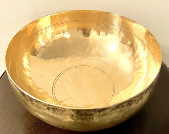 11 Inch Brass Bowl | Bowl | Antique Bowl | Vintage Bowl | Brass Vessel | Brass Serve Ware | Completely Handmade | Brass Crock | 100% Brass